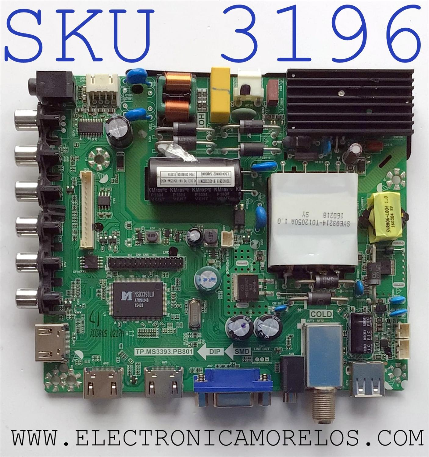 MAIN FUENTE (COMBO) PARA TV PROSCAN / NUMERO DE PARTE K16020380 / TP.MS3393.PB801 / LSC400HN02 / T201601091B / 8142123332067 / 7F54 20160126_113119 / 12134083574 / PANEL CN40GN772 / MODELO PLDED4016A